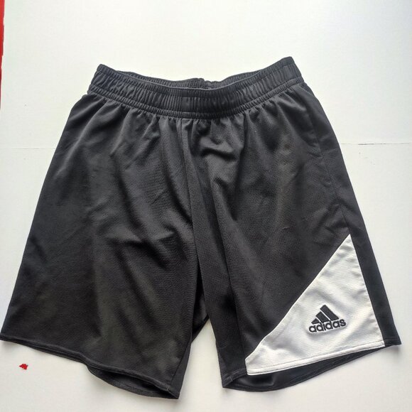 Adidas ClimaLite athletic short youth size M black white lightweight - Picture 1 of 14